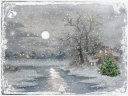 雪のクリスマス風景動画